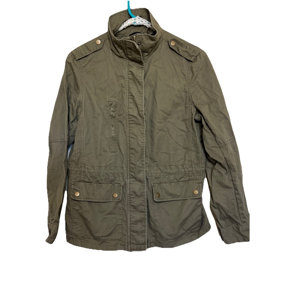 Love Tree Jacket Women's Size L Cotton Olive Green Bomber Jacket